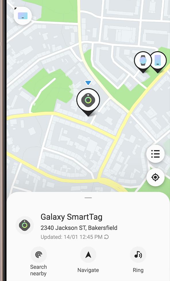 갤럭시 스마트태그로 잃어버린 물건을 쉽게 찾을 수 있다.