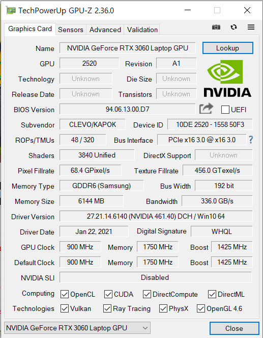 지포스 RTX 3060이 탑재됐다.