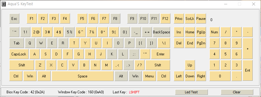 40여 개의 키를 동시에 눌러보니 모두 정상 인식하는 것을 확인할 수 있었다.