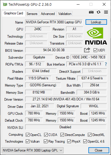 지포스 RTX 3080이 탑재됐다.