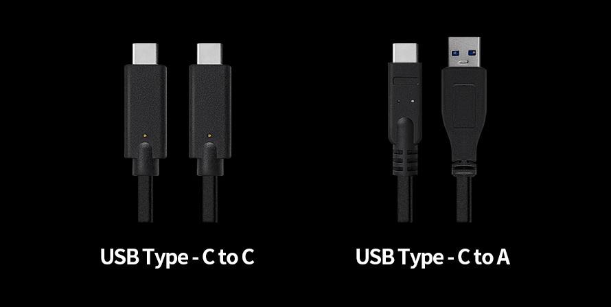 USB C to C 케이블과 C to A 케이블을 지원한다.