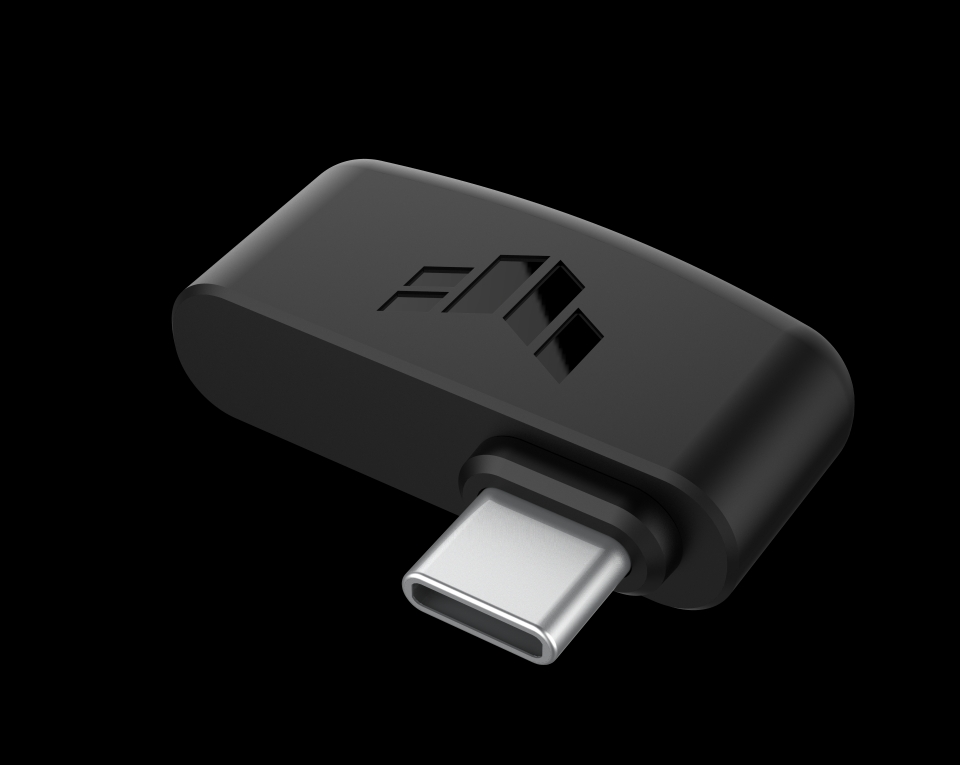 ASUS TUF H1 WIRELESS는 USB 리시버를 통한 무선 연결을 지원한다.