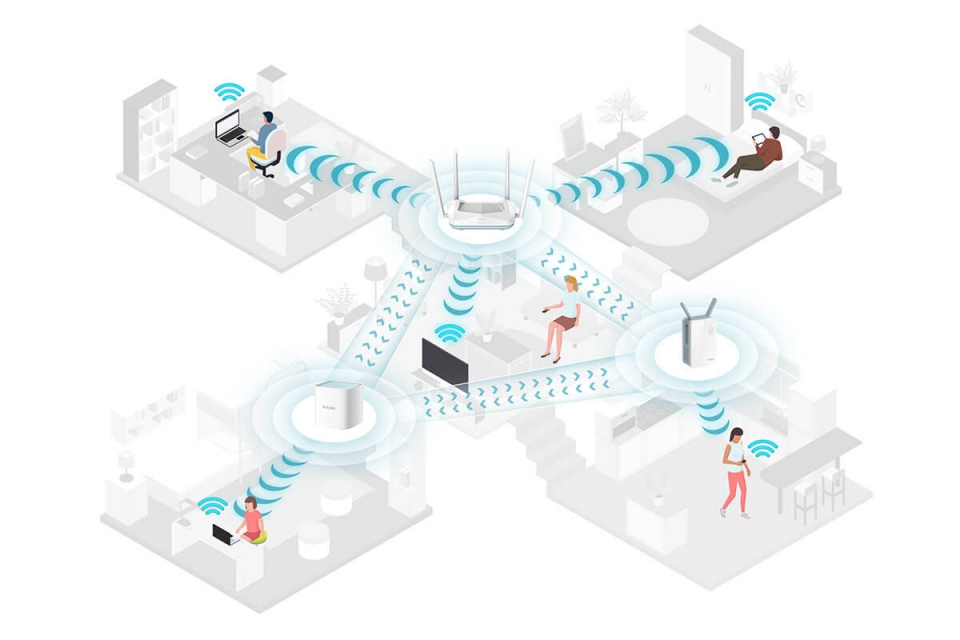 넓은 커버리지를 통해 집안 구석구석에 와이파이 6를 전달한다.