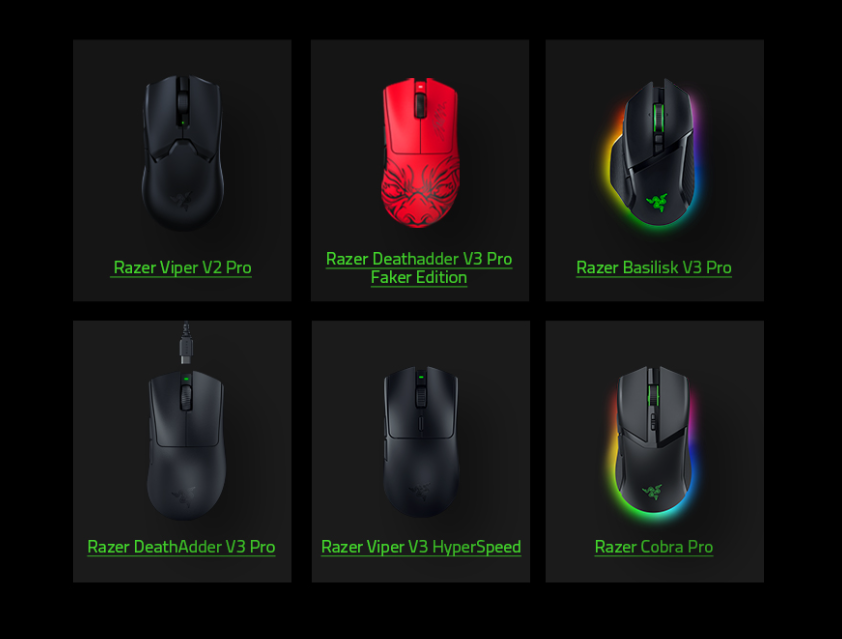 Cobra Pro, Viper V2 Pro, DeathAdder V3 Pro, Basilisk V3 Pro, Viper V3 HyperSpeed와 호환된다.